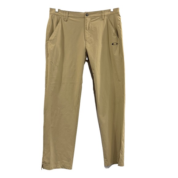 Oakley Golf Pants Khaki Performance Straight Leg Mens 36x32 - Picture 2 of 9